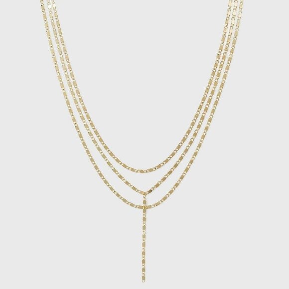 SUGARFIX by BaubleBar Layered Y-Chain Necklace - Gold - Picture 1 of 2